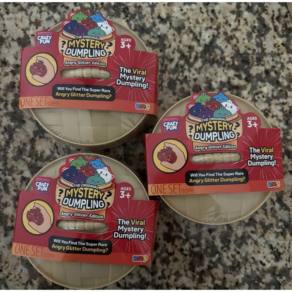 LOT OF 3 Viral Crazy Fun RMS Mystery Dumpling Angry Glitter Edition (SEALED)